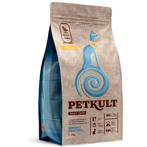Hrana uscata pentru pisici Petkult Cat Adult Weight Control Pui 2kg