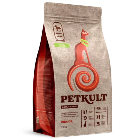 Hrana uscata pentru pisici Petkult Cat Adult Indoor Miel 2kg