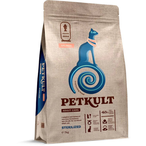 Hrana uscata pentru pisici Petkult Cat Adult Sterilized Somon 7kg