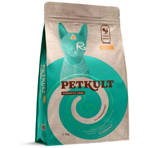 Hrana uscata pentru pisici Petkult Adult Cat Probiotics Exigent Fresh Curcan 7kg