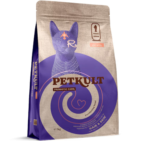 Hrana uscata pentru pisici Petkult Cat Probiotics Hair&Skin Fresh Somon 7kg