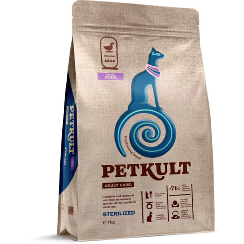 Hrana uscata pentru pisici Petkult Cat Adult Sterilized Rata 7kg
