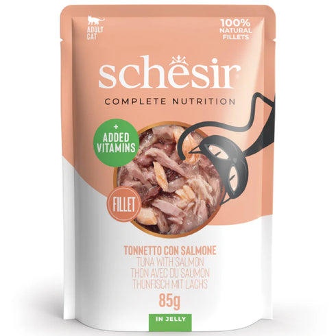 Hrana umeda pentru pisici Schesir Ton&Somon Jelly 85g