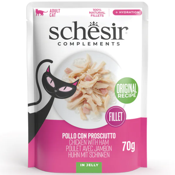 Hrana umeda pentru pisici Schesir Pui&Sunca Jelly 70g