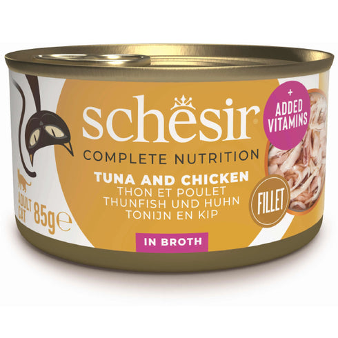 Hrana umeda pentru pisici Schesir Ton, Pui in supa 85g