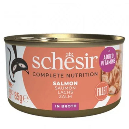 Hrana umeda pentru pisici Schesir Somon in supa 85g