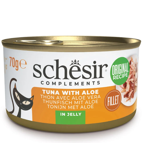 Hrana umeda pentru pisici Schesir Ton si aloe Jelly 70g