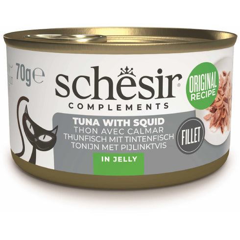 Hrana umeda pentru pisici Schesir Ton si calamar Jelly 70g