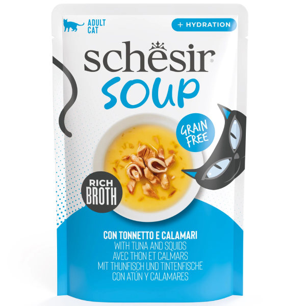 Hrana umeda pentru pisici Schesir Soup Ton Calamar 40g