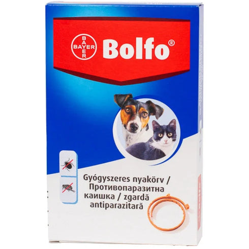 Zgarda antiparazitara pentru caini si pisici de talie mica Bolfo 38cm