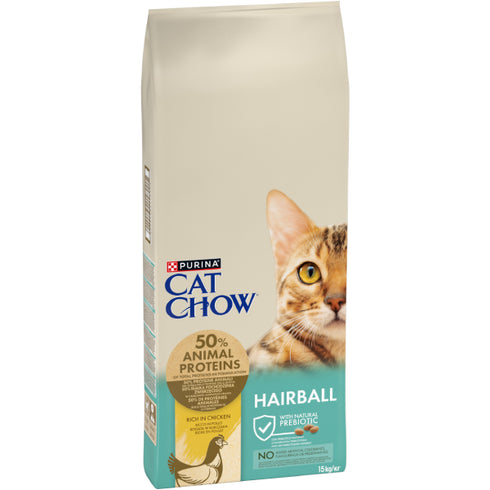 Hrana uscata pentru pisici PURINA® CAT CHOW® HAIRBALL CONTROL cu Pui 15kg
