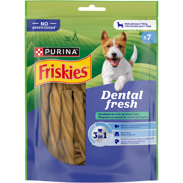 Recompense pentru caini PURINA® FRISKIES® DENTAL FRESH Talie Mica 110g