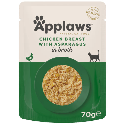 Hrana umeda pentru pisici Applaws cu piept de pui si sparanghel 70 g