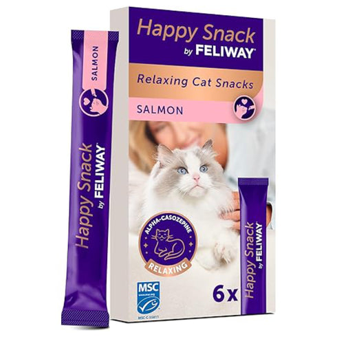 Snack pentru pisici Feliway Happy Snack Somon 6buc X 15g