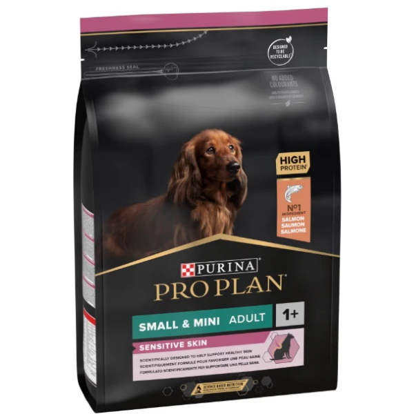 Hrana uscata pentru caini Pro Plan Small si Mini Adult Sensitive Somon 3kg