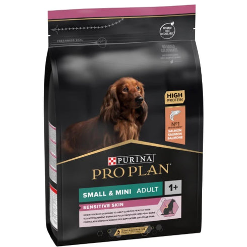 Hrana uscata pentru caini Pro Plan Small si Mini Adult Sensitive Somon 3kg
