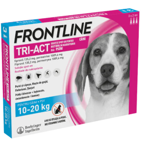 Pipeta antiparazitara pentru caini Frontline TRI-ACT M 10-20kg 3 Pipete