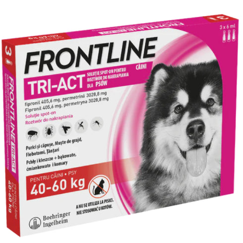 Pipeta antiparazitara pentru caini Frontline TRI-ACT XL 40-60kg 3 Pipete