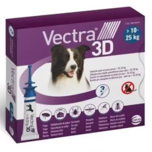 Solutie antiparazitara pentru caini VECTRA 3D DOG 10 – 25 KG 3pip