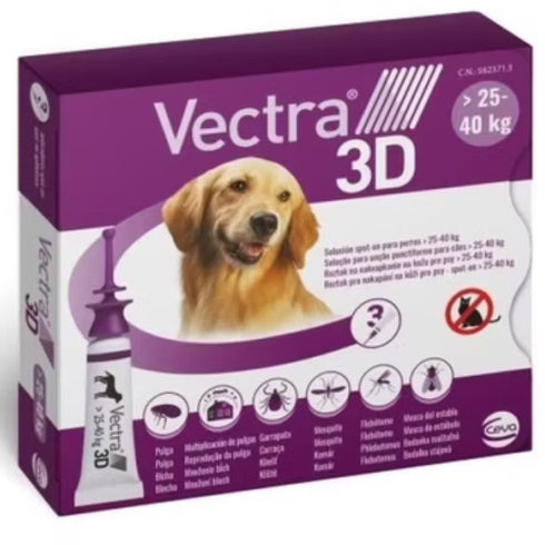 Solutie antiparazitara pentru caini VECTRA 3D DOG 25 – 40 KG