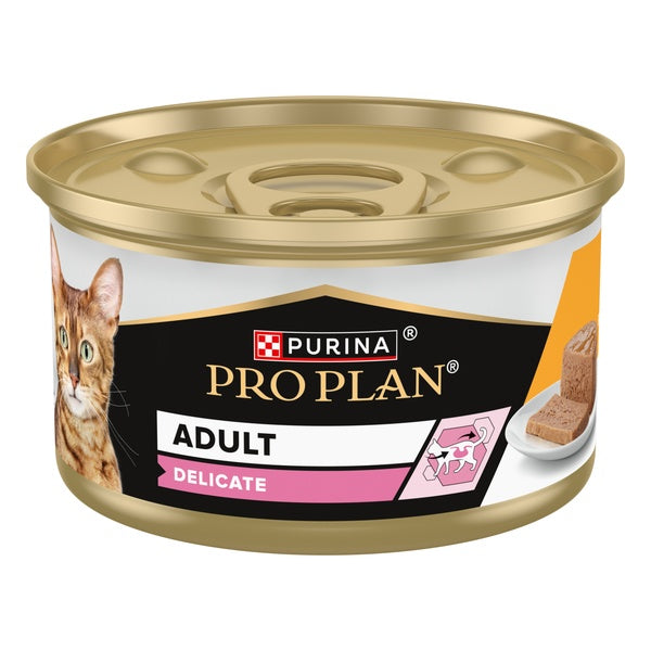 PURINA® PRO PLAN® DELICATE DIGESTION Adult, pate cu Pui, hrană umedă pentru pisici, 85g