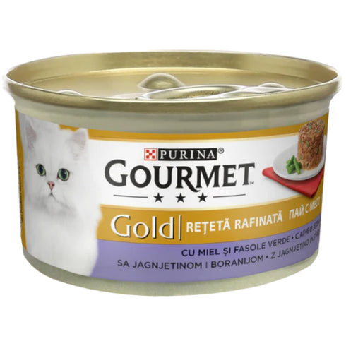 Hrana umeda pentru pisici Gourmet Gold Savoury Cake Miel si Fasole Verde 85g
