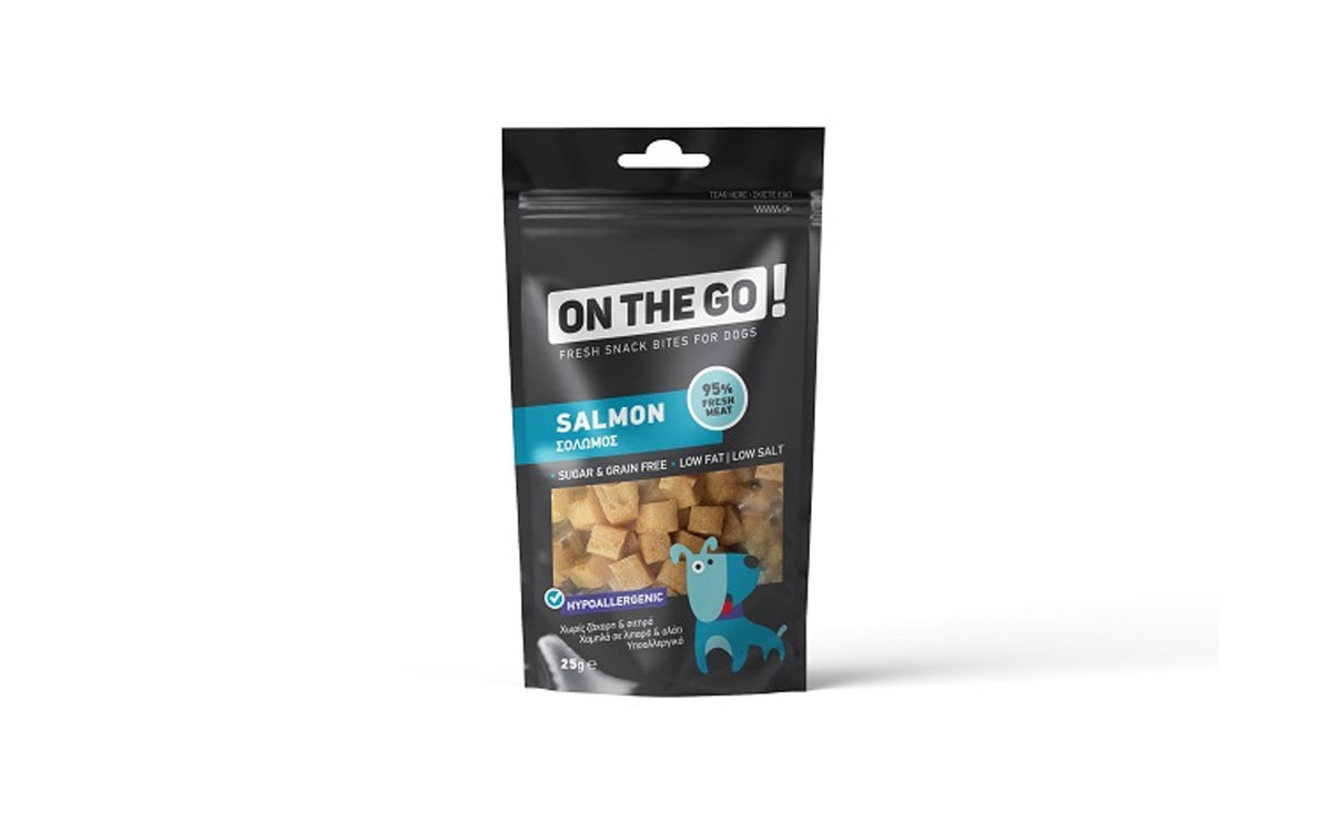 TAIL SWINGERS ON THE GO DOG, Recompensa pentru caini, cu file de somon, 25g