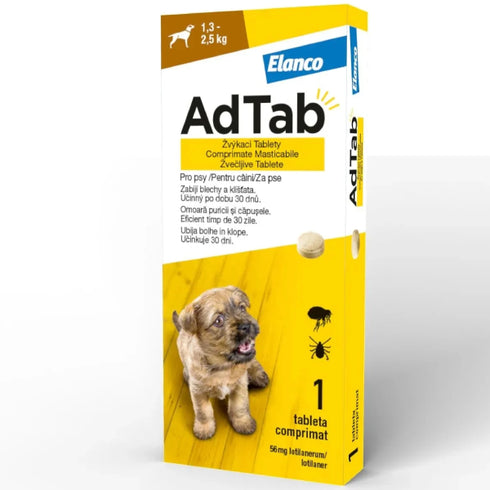 AdTab Dog 56.25mg (1.3 - 2.5 kg) - 1 Tableta