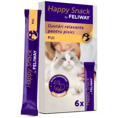 Snack pentru pisici Feliway Happy Snack Pui 6buc X 15g