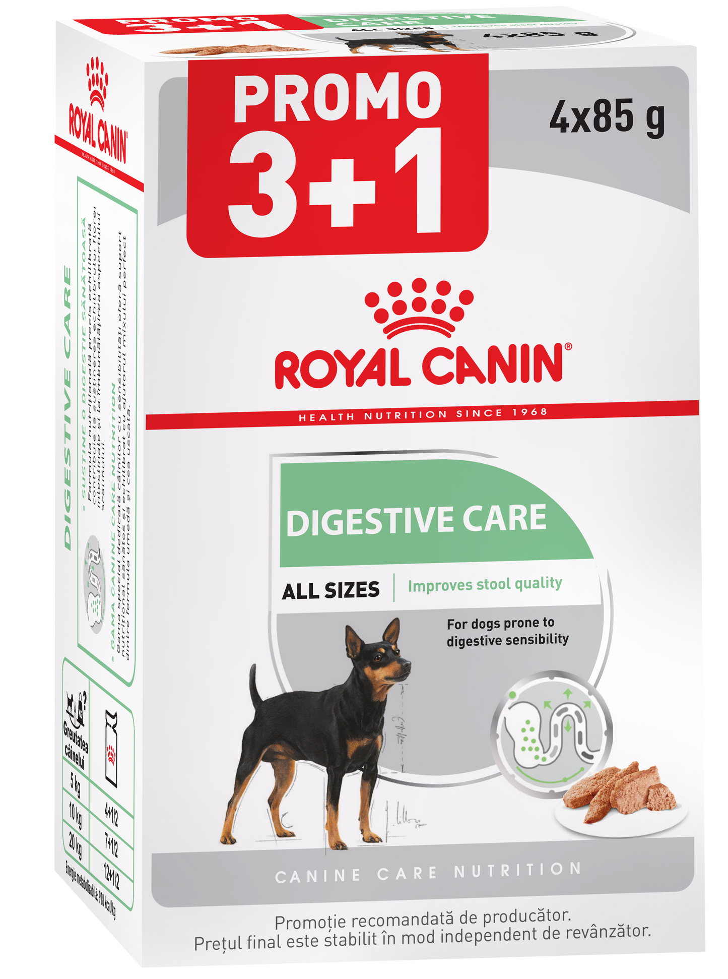 Hrana umeda pentru caini Royal Canin CCN Digestive 4x85g PROMO 3+1