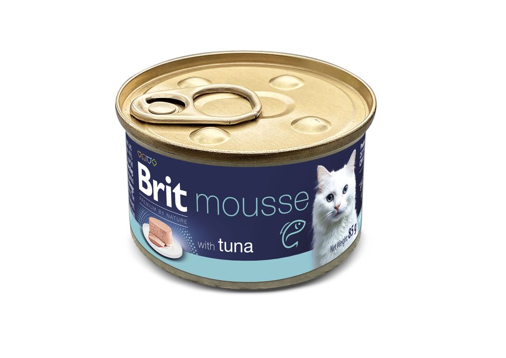 Hrană umedă pentru pisici Brit Premium By Nature, mousse cu ton, 85g