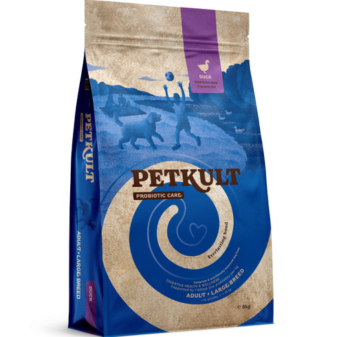 Hrana uscata pentru caini Petkult Probiotics Adult Talie Mare Rata 8kg