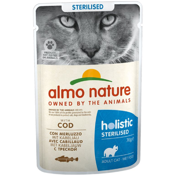Hrana umeda pentru pisici Almo Nature Holistic Sterilized Cod 70g - Animax