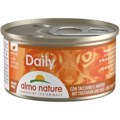 Hrana umeda pentru pisici Almo Nature Daily Bucati Curcan si Rata 85g