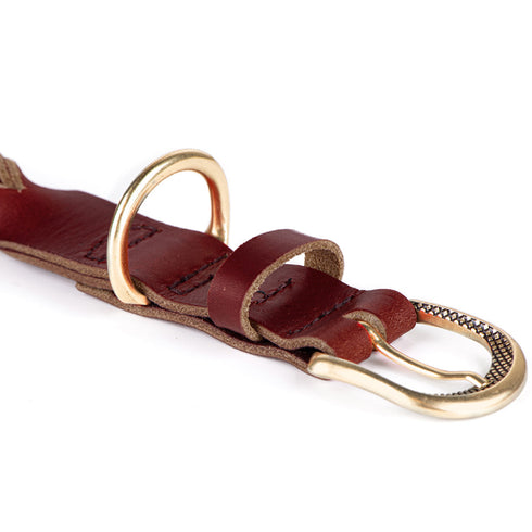 Zgarda din piele pentru caini MyFamily Ascot Rosu 30-36cm