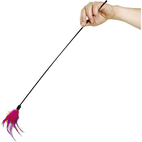 Jucarie pentru pisici Flamingo Bat cu pene 59cm