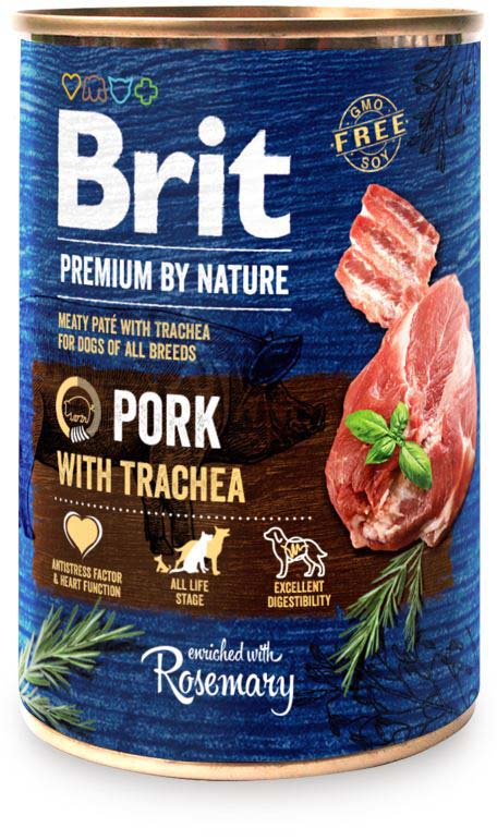 Hrana umeda pentru caini Brit Premium Porc cu trahee 400g