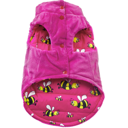 Haina cu doua fete pentru caini Enjoy Bumble-Bee Pink L
