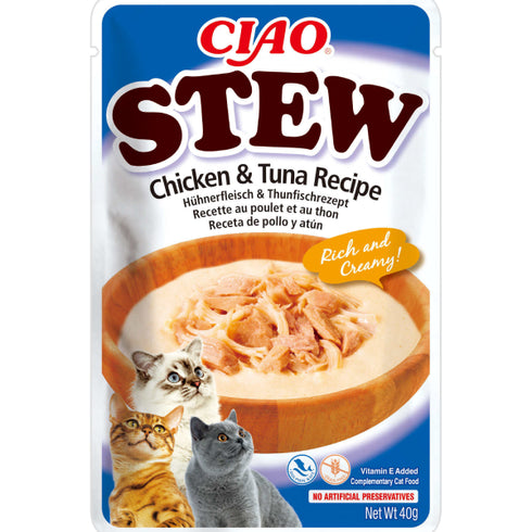 Hrana umeda pentru pisici Ciao Cat Tocanita Pui&Ton 40g