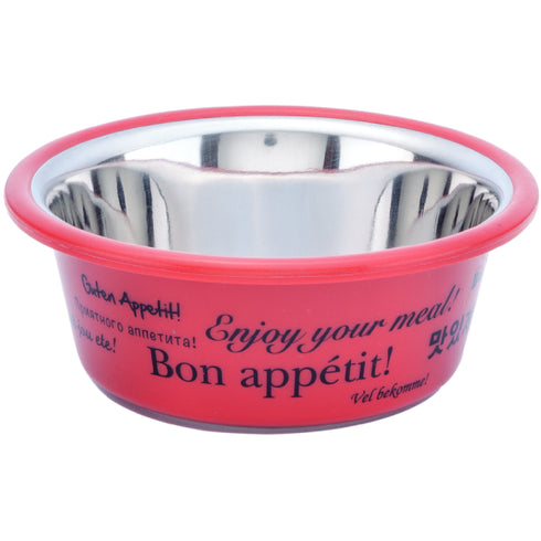 Castron din inox&plastic Enjoy M Red 800ml