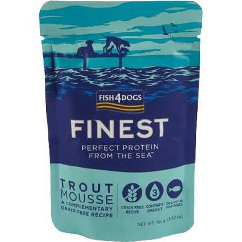 Hrana umeda pentru caini Fish2Dog Finest Mousse Pastrav 100g