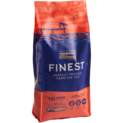Hrana uscata pentru caini Fish4Dogs Finest Adult Small Somon&Cartof 6kg