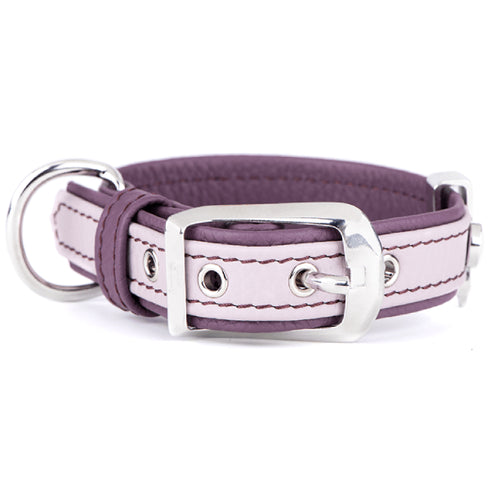 Zgarda din piele pentru caini MyFamily Firenze Roz 30-36cm