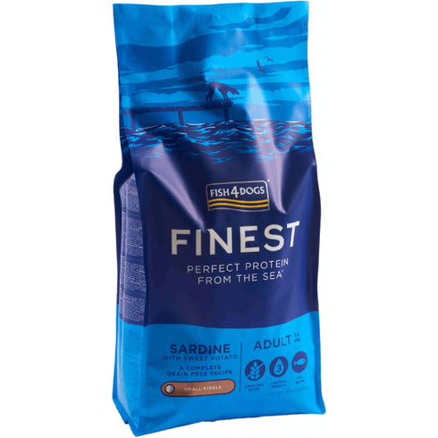 Hrana uscata pentru caini Fish4Dogs Finest Adul Small Sardine&Cartof dulce 1.5kg