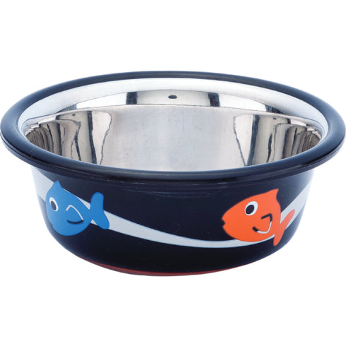 Castron din Inox&plastic Enjoy Fish Black 235ml