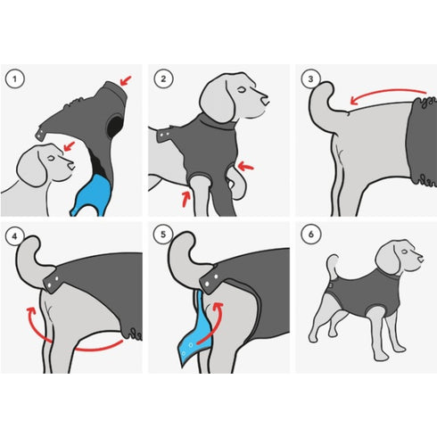 Haina protectie postoperatorie pentru caini Suitical Blue S