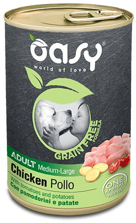 OASY Conserva pentru caini, Medium/Large, cu Pui, fara cereale 400g
