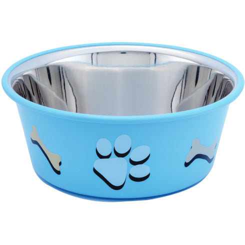 Castron din inox&plastic Enjoy Paw S Blue 400ml