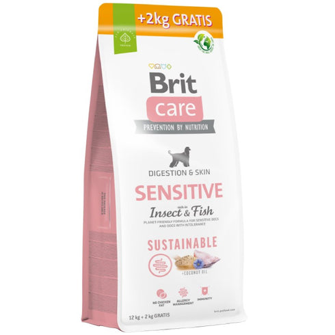Hrana uscata pentru caini Brit Care Dog Suistainable Sensitive Peste&Insecte 12 + 2kg
