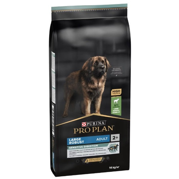 PRO PLAN® SENSITIVE DIGESTION Adult, bogat în miel, talie mare robustă, hrană uscată pentru câini, 14kg